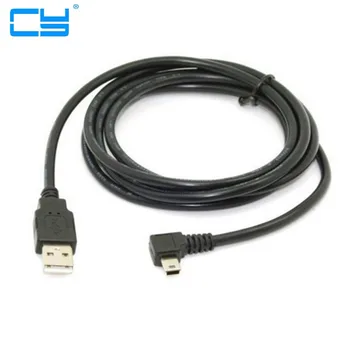 Mini USB B Type 5pin Мужской левый правый угол 90 градусов к USB 2.0 Мужской кабель для передачи данных 0,5 м 1,8 м 5,0 м