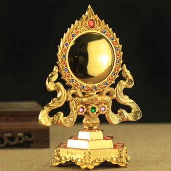 дом бронзовое зеркало украшения эмаль квази-лифт Будда Бодхисаттва Фэн-шуй бронзовое зеркало тибетский инструмент