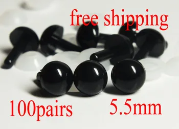 Бесплатная доставка!!100 пар сплошных черных пластиковых задних глаз для плюшевого мишки мягкая игрушка кукла