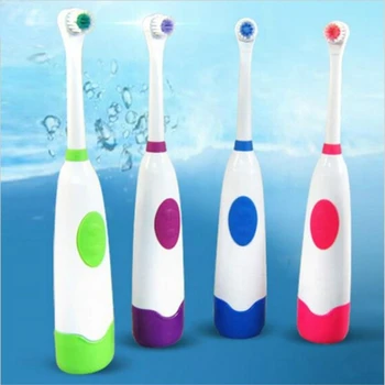 Вращающаяся электрическая зубная щетка для взрослых, электрическая зубная щетка для детей, 2 головки для щеток, водонепроницаемые вращающиеся щетки для полости рта