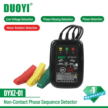 DUOYI DYXZ-01 DYXZ-02 3-Фазный Детектор Вращения тестер Бесконтактный Детектор последовательности фаз Измерительный Индикатор Цифровой светодиодный Зуммер