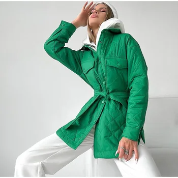 Новая осенне-зимняя куртка 2023 из утолщенного хлопка для женщин, Теплая куртка с длинным Бортом и лацканами, Пальто, женская зимняя куртка