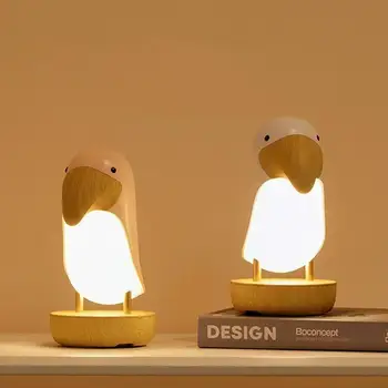 Светодиодный ночник Toucan Bird USB Перезаряжаемая лампа для Спальни с регулируемой Яркостью Домашнего освещения Bluetooth Настольный динамик V2H1