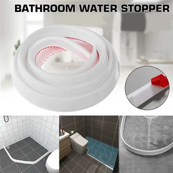 Водозащитный барьер для ванной Комнаты Резиновый Силиконовый Барьер для душа, Удерживающая воду прокладка для кухонной раковины