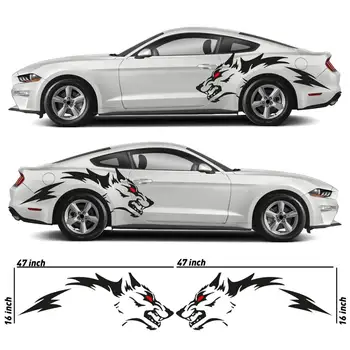 Ford Mustang Голова койота Контур волка-включает в себя обе стороны. Наклейка с надписью Tribal tattoo kit|Изображение сбоку автомобиля|виниловая наклейка