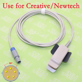 Совместим с кабелем датчика SpO2 монитора жизненно важных показателей Newtech PM9300/PM9000A серии Creative UP/PC для взрослых/детей/новорожденных