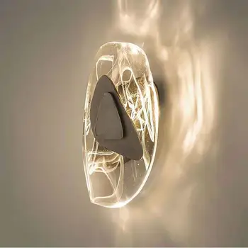 Современный настенный светильник в форме хрустального камня, настенный светильник для гостиной, креативный проход, лестница, кровать в спальне, минималистичный настенный светильник