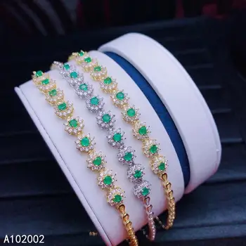 KJJEAXCMY изысканные ювелирные изделия натуральный Изумруд стерлингового серебра 925 пробы новый женский браслет с драгоценными камнями для рук тест на поддержку популярных горячих продаж