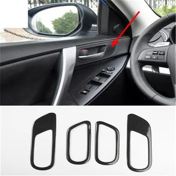 4 шт./Лот Автомобильные Стикеры ABS Из Углеродного Волокна, Внутренняя Дверная Ручка Для Пожатия, Декоративная Крышка Для 2010-2013 Mazda 3