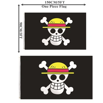 флаг из 2 предметов 90x150 см, флаг с черепом обезьяны Д. Луффи Ророноа Зоро