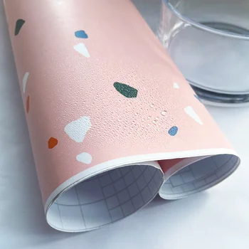 Самоклеящиеся водонепроницаемые съемные наклейки на плитку из ПВХ 3 м, Толстые наклейки на пол с розовым рисунком Макадама для гостиной