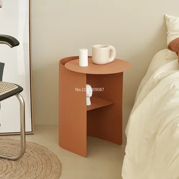 Скандинавский простой и законченный прикроватный столик из кованого железа, современный прикроватный столик для спальни, светильник, роскошный стеллаж для хранения, диван, журнальный столик