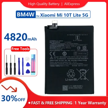 Подлинный Высококачественный 4820 мАч BM4W Сменный Аккумулятор Для Xiaomi Mi 10T lite 5G Batteries Bateria + Номер для отслеживания