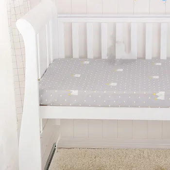 Простыня для детского сада из чистого хлопка, простыня для детской кроватки с мультяшным принтом, нескользящая простыня для детской кроватки, покрывало для кровати
