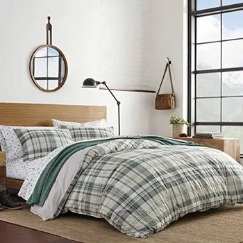 -Комплект одеял King, реверсивное хлопковое постельное белье с подкладками в тон, Домашний декор для всех (Timbers Green, King)
