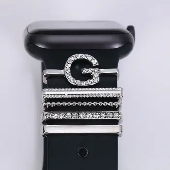 Металлические подвески, декоративное кольцо для ремешка Apple Watch, бриллиантовое украшение, Смарт-часы, Силиконовый ремешок, Аксессуары для браслета iwatch