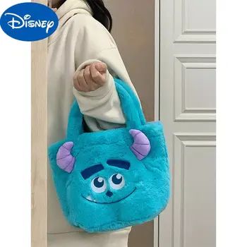 Милая плюшевая сумка Disney, Женская Осенне-зимняя новинка 2023, Мультяшная сумочка с Клубничным мишкой, Милая Студенческая сумка на плечо