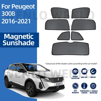 Для Peugeot 3008 2016-2021 Автомобильный Солнцезащитный Козырек Шторка на лобовое стекло Магнитный Солнцезащитный козырек Стеклянный щит Затемняющая Сетка Солнцезащитная сетка