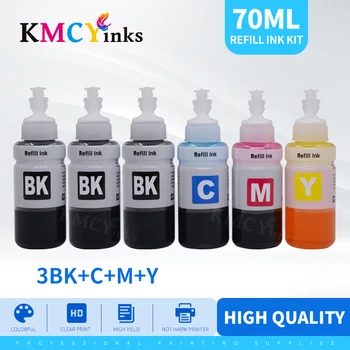 KMCYinks 6 *70 мл Комплект для заправки чернил, совместимый для EPSON L800 L805 L810 L850 L1800 L351 L350 L551 чернила для принтера T6731 T6732 T6733 T6734