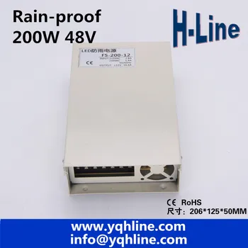 200 Вт 48 В 4.2A Защищенный от дождя выключатель питания Выходной адаптер питания AC DC светодиодный источник питания для наружного использования светодиодов (FY-200-48)