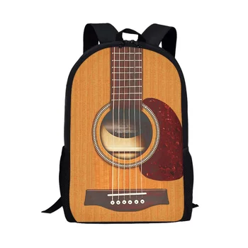 Модный 17-дюймовый Детский рюкзак с гитарным Принтом, Сумки для хранения классического музыкального оборудования, Обратно в школу, Прочная сумка для студентов, подарки