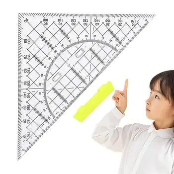 Треугольная линейка для рукоделия, Школьная линейка 22 см, Линейка для рисования, Инструменты для рисования Геометрии Треугольника, Математический Транспортир, Прозрачный