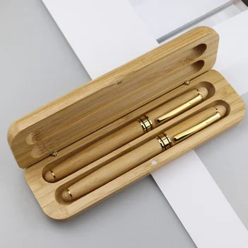 Качественная бамбуковая ручка, шариковая ручка-роллер, авторучка для подписи, Деловая офисная авторучка, Роскошные подарки, канцелярские принадлежности