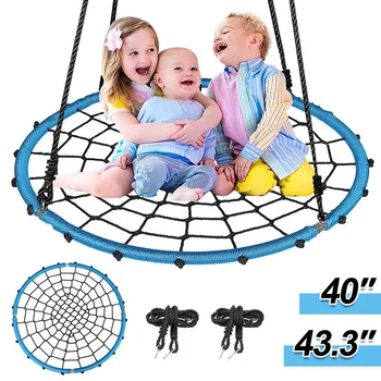 100 см Складная сетка для качелей, Детская развлекательная площадка, Круглая игрушка, качели, прочный сад, патио, прочный подвесной стул