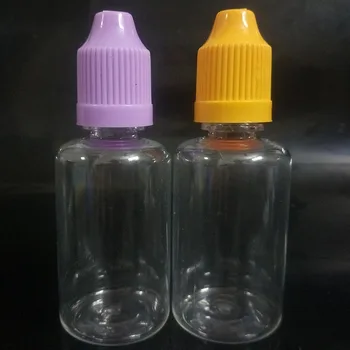 100шт Бутылка для электронной жидкости, ПЭТ Бутылки для пипетки объемом 30 мл, Пластиковые бутылки для пипетки многоразового использования С защитой от детей, Прозрачная бутылка для жидкости для глаз